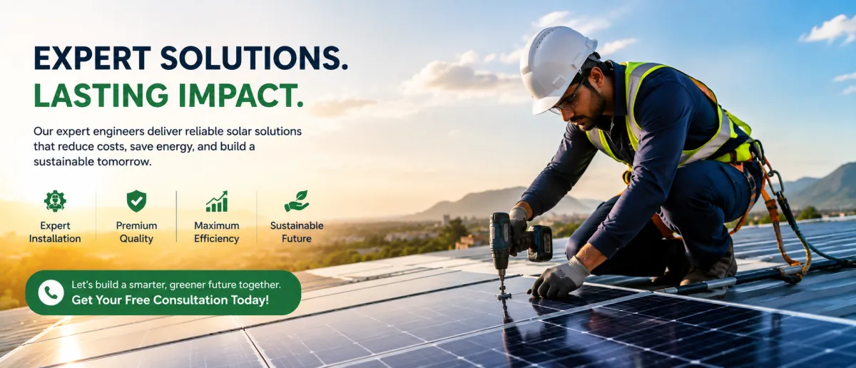 Engineer installing panels